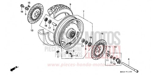ROUE AVANT GL1500CV de 1997